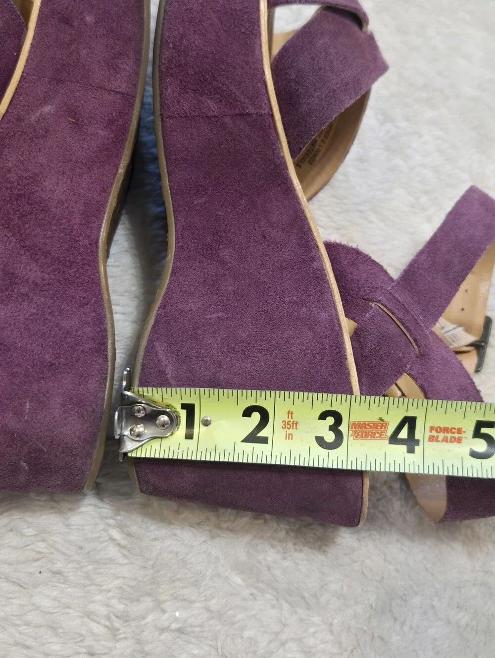 Kork-Ease Purple Leather Platform Chinky Wedge Eclectic Funky Retro Sandals, 9